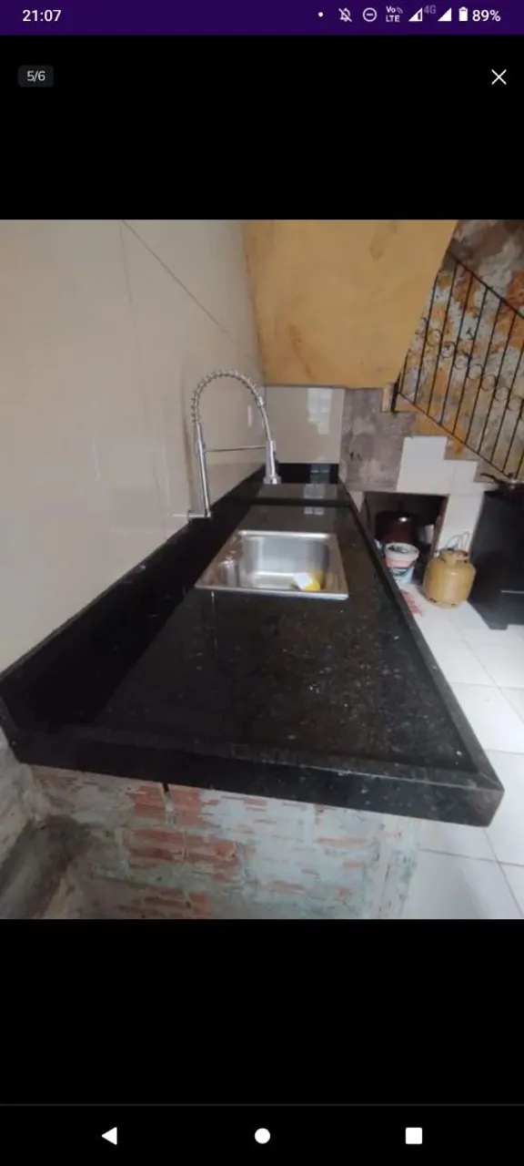 Cuba de cozinha em granito preto