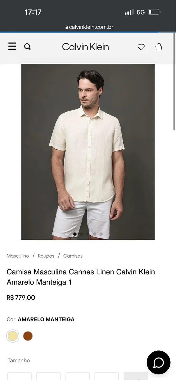 Camisa linho Calvin Klein 