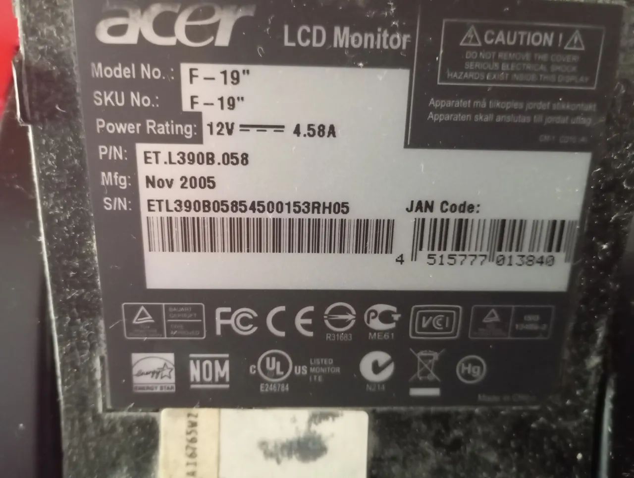 Monitor Tela LCD Acer F19 Ferrari leia o anúncio - Monitores