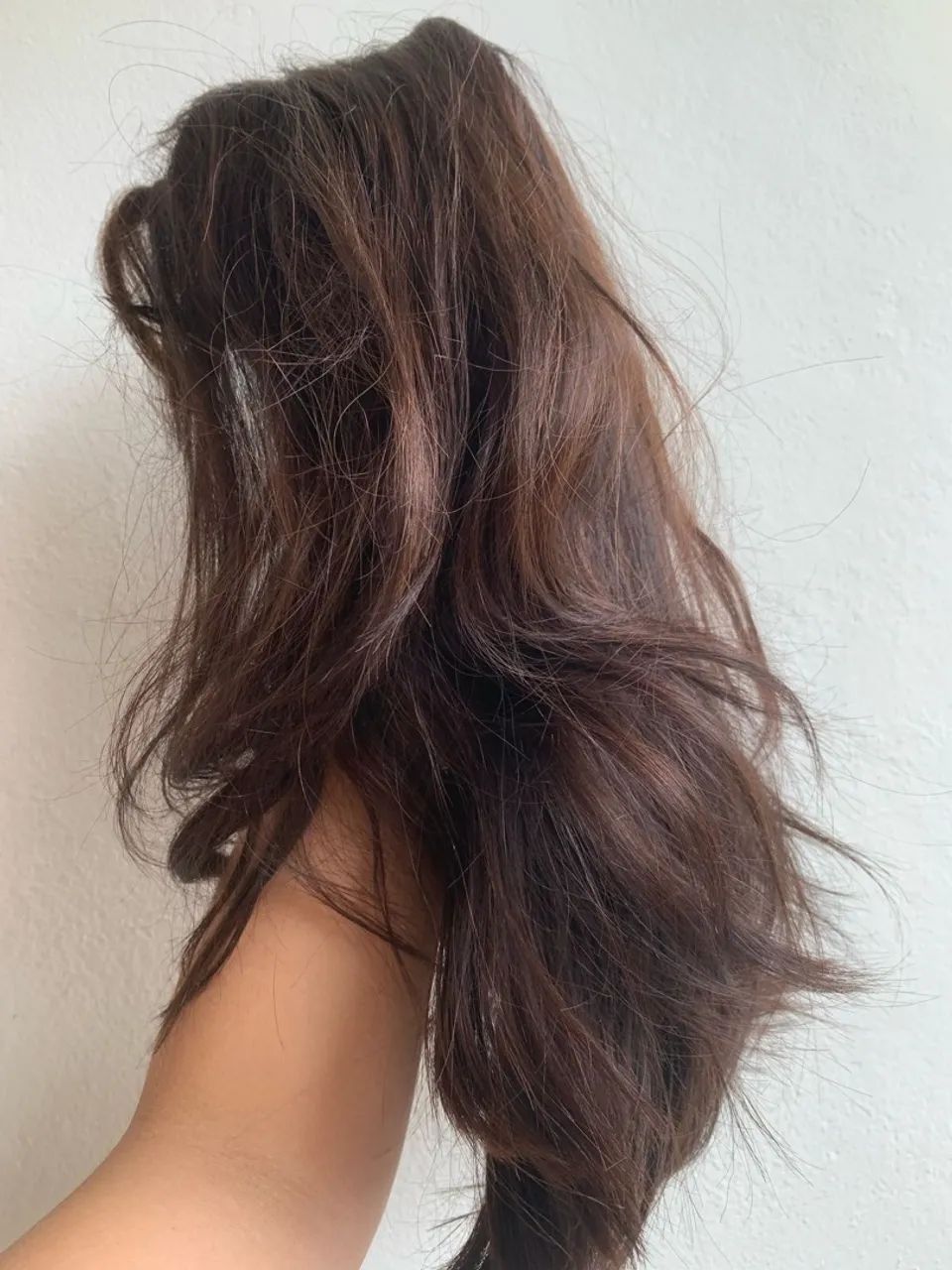 Peruca castanho escura - cabelo sintético 