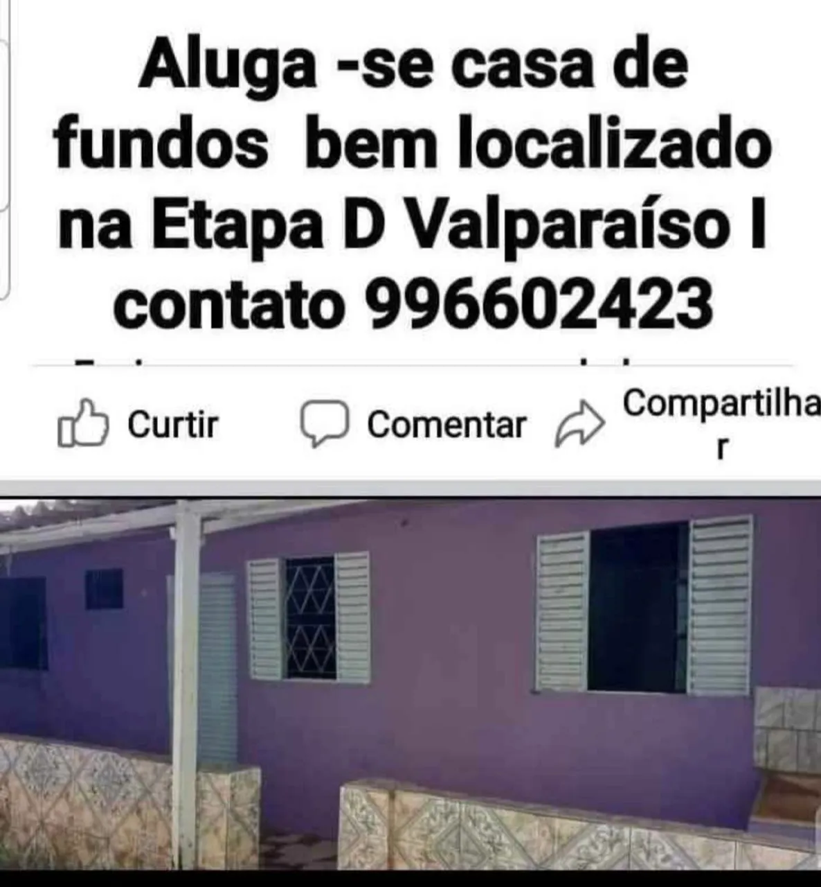 Aluga se casa de fundos