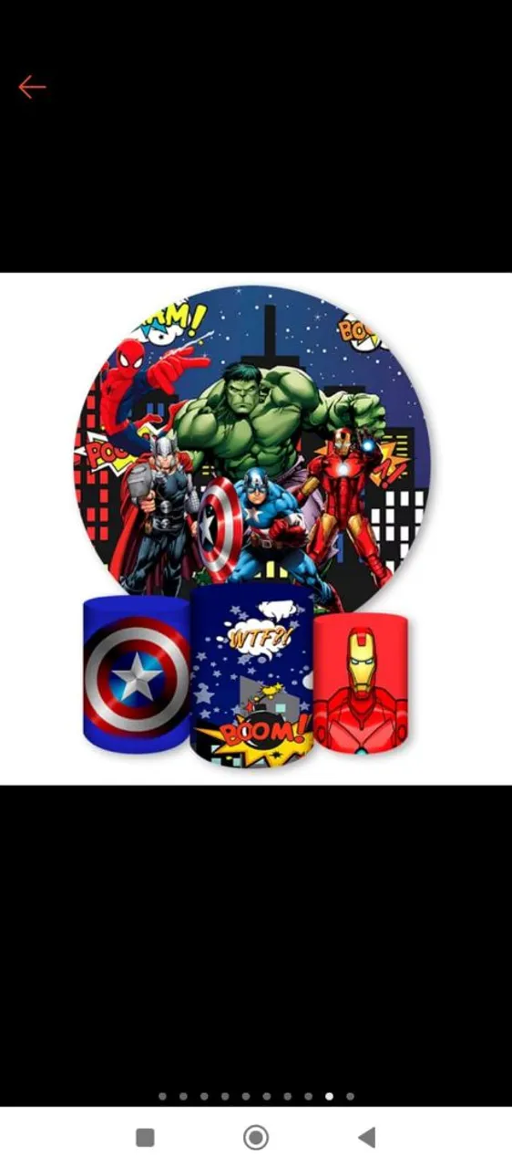 Kit Decoração Homem Aranha, Capitão América e Homem de Ferro