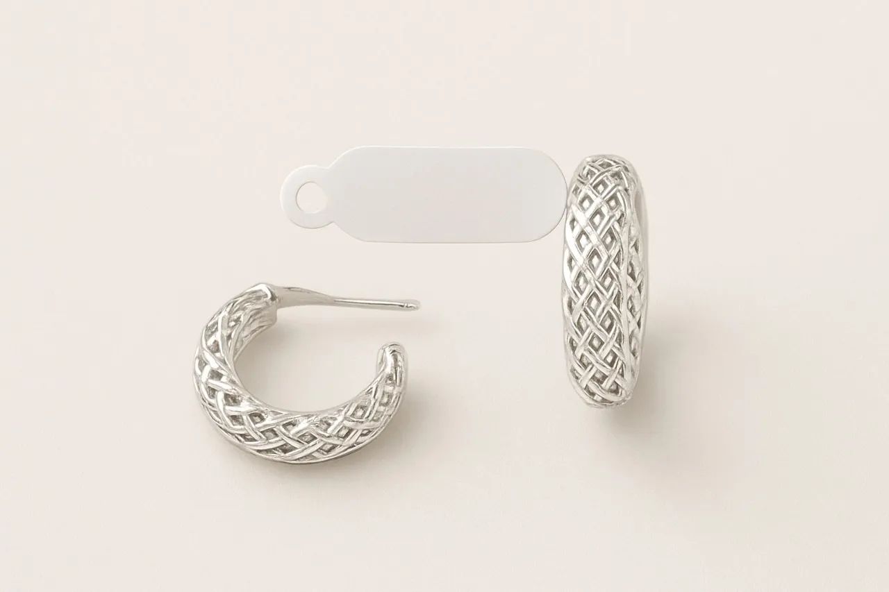 Brinco de prata 3D - Foto 3