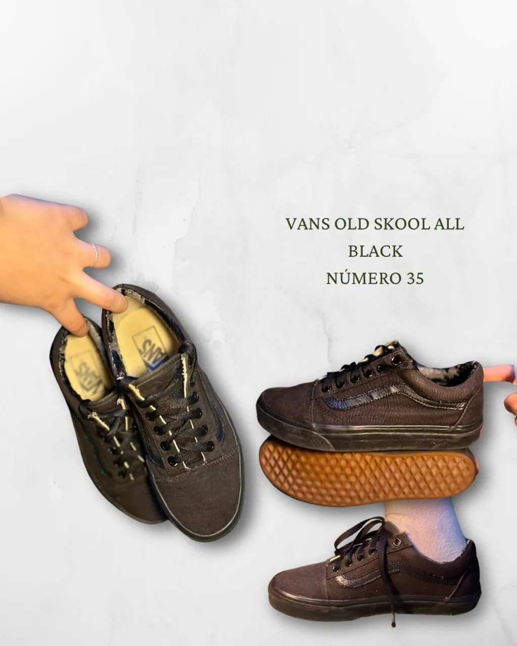 Vans Old Skool All Black - Número 35
