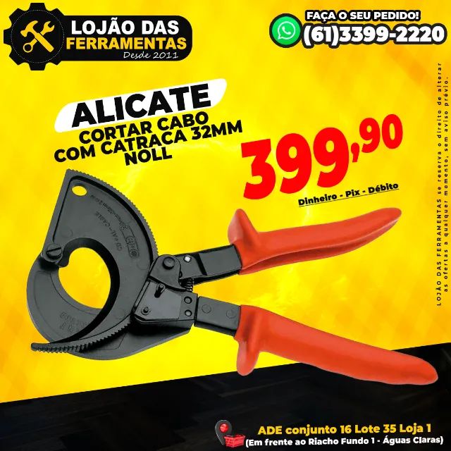 Alicate Cortar Cabo Com Catraca 32mm Noll