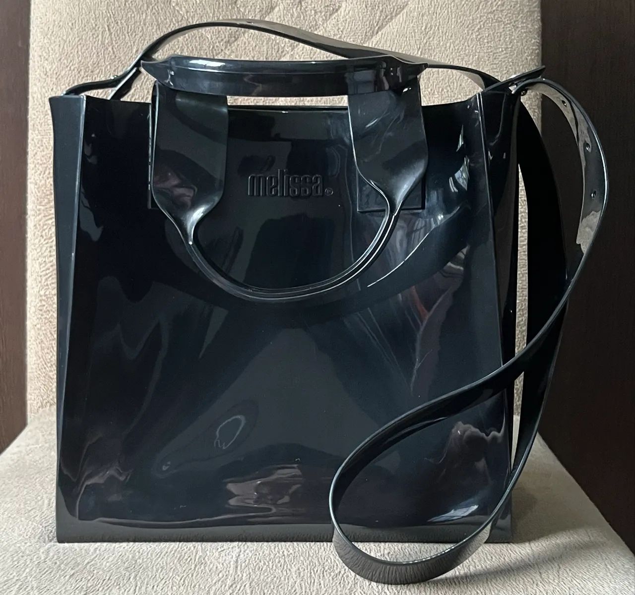 Bolsa transversal Melissa Essential Tote Bag - Preto 