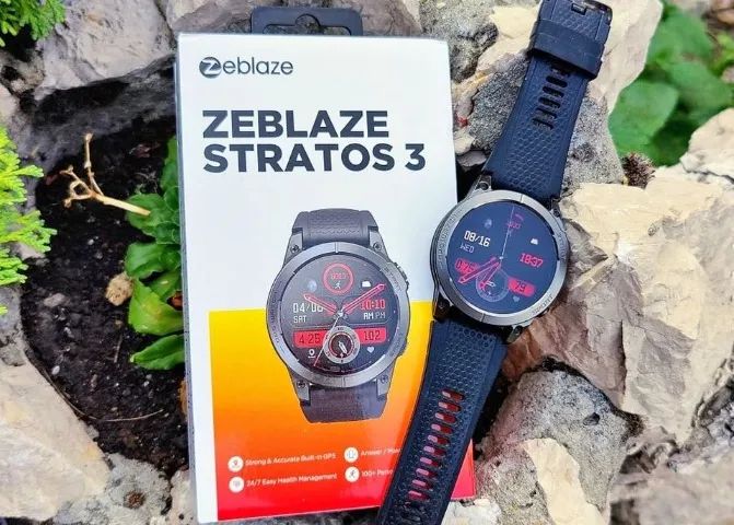 Smartwatch Zeblaze Stratos 3 Gps Integrado Tela Amoled Caixa Preto Pulseira Preta Original - Foto 3
