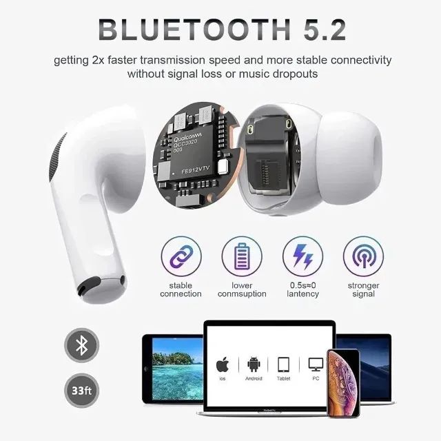 13 TWS Sem Fio Bluetooth 5.0 Air Pro 3 Fone De Ouvido Esportivo Com Microfone  - Foto 3