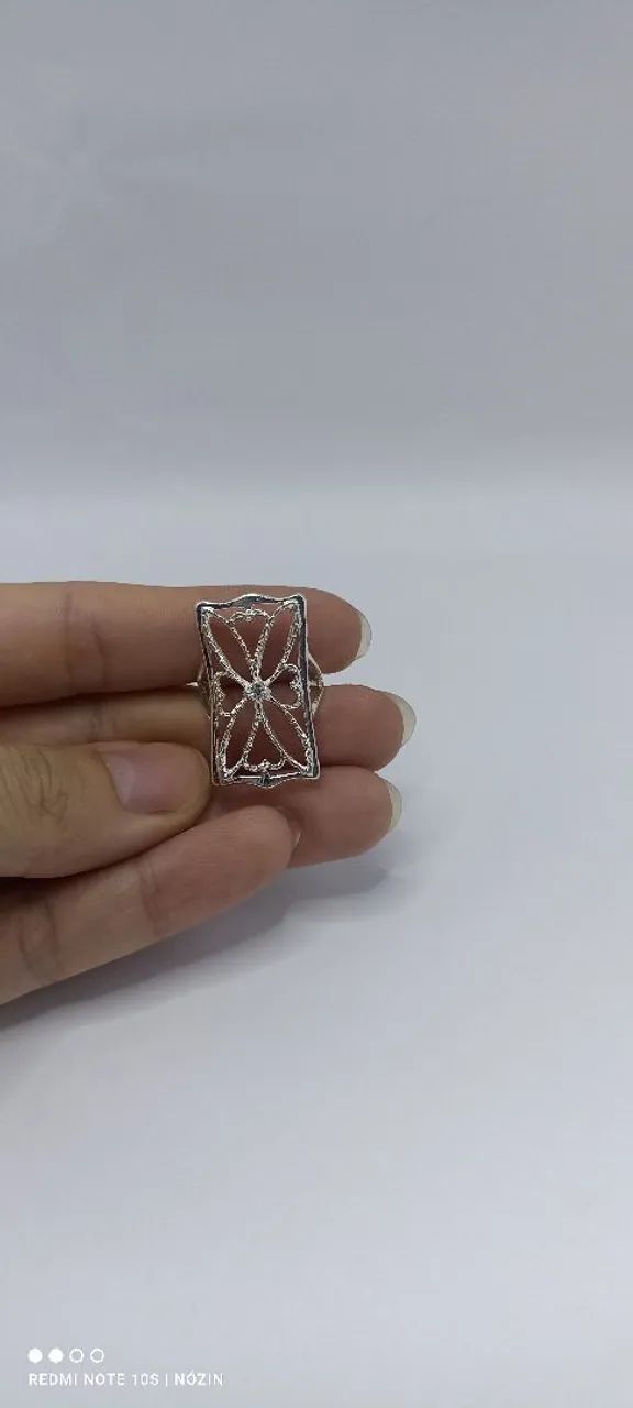 Anel de banho de  prata com design delicado - Foto 5