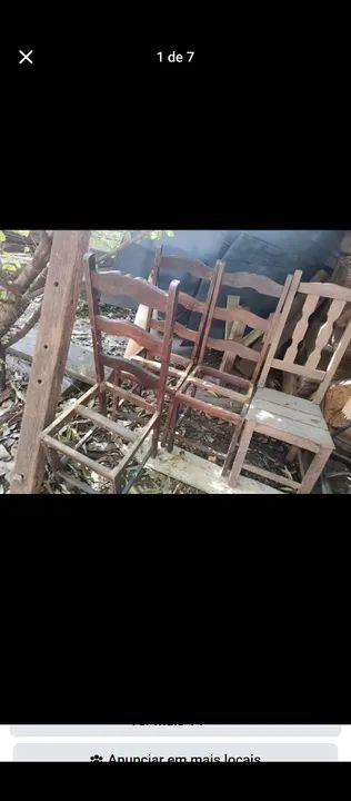 Cadeiras de Madeira Antiga, pra reformar  - Foto 2