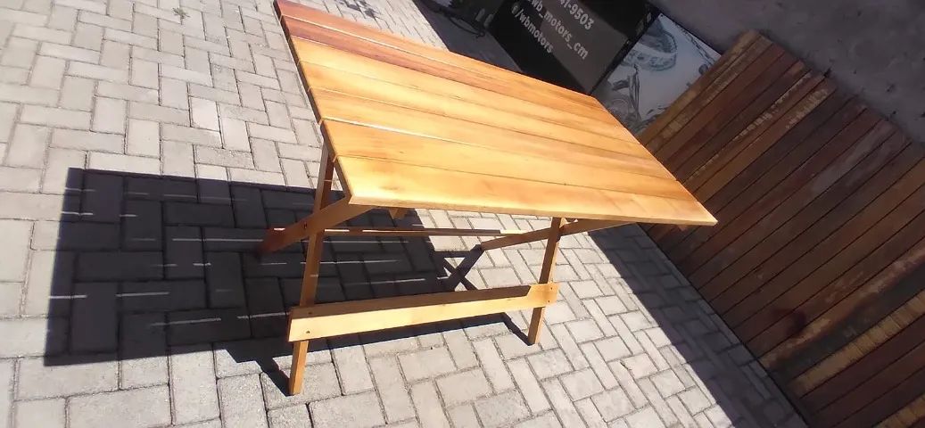 Mesa Eucalipto 1,20 X 65 Envernizada - Foto 2
