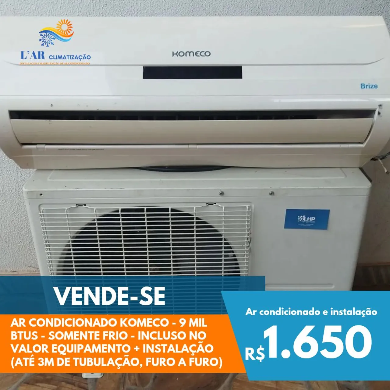Ar condicionado com instalação