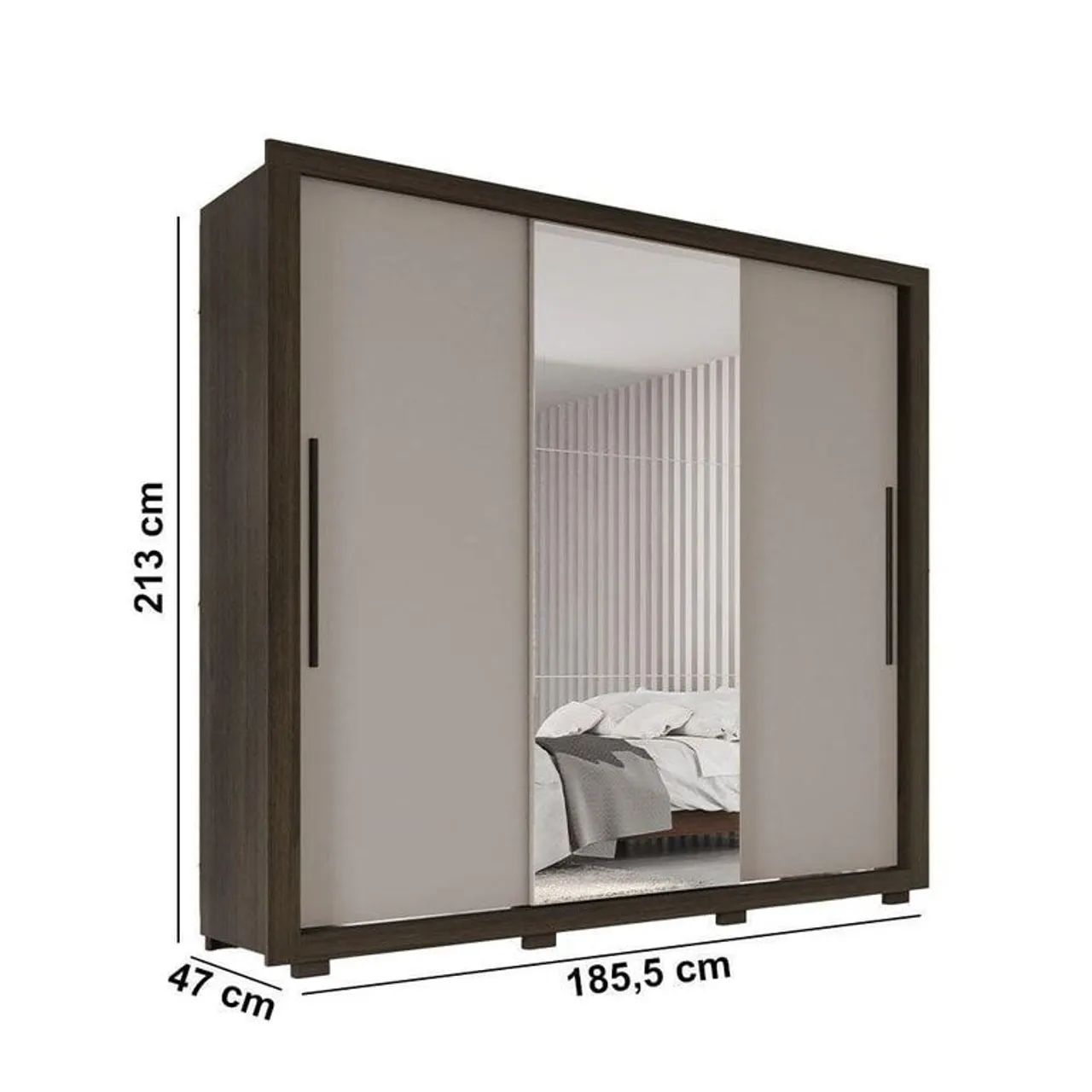 Guarda-Roupa Moderno com Espelho portas de correr!! 716sr8 - Foto 3