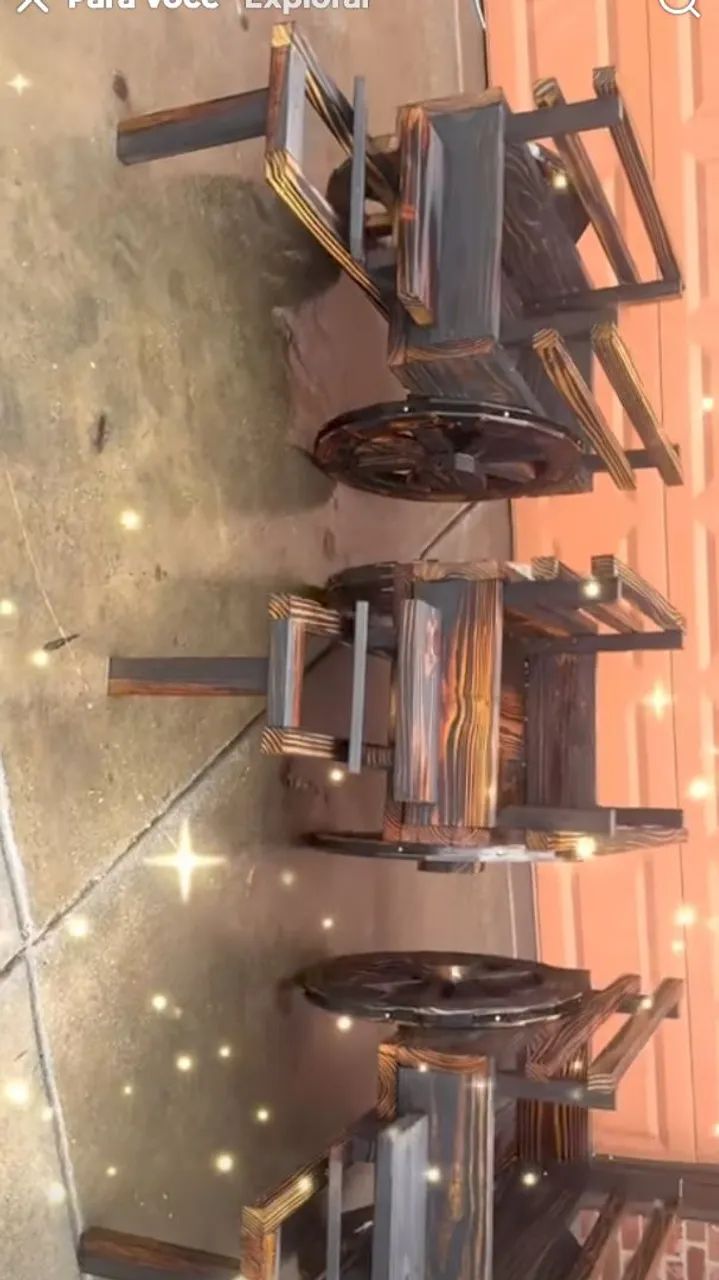 Carrinho de madeira para jardim - Foto 2