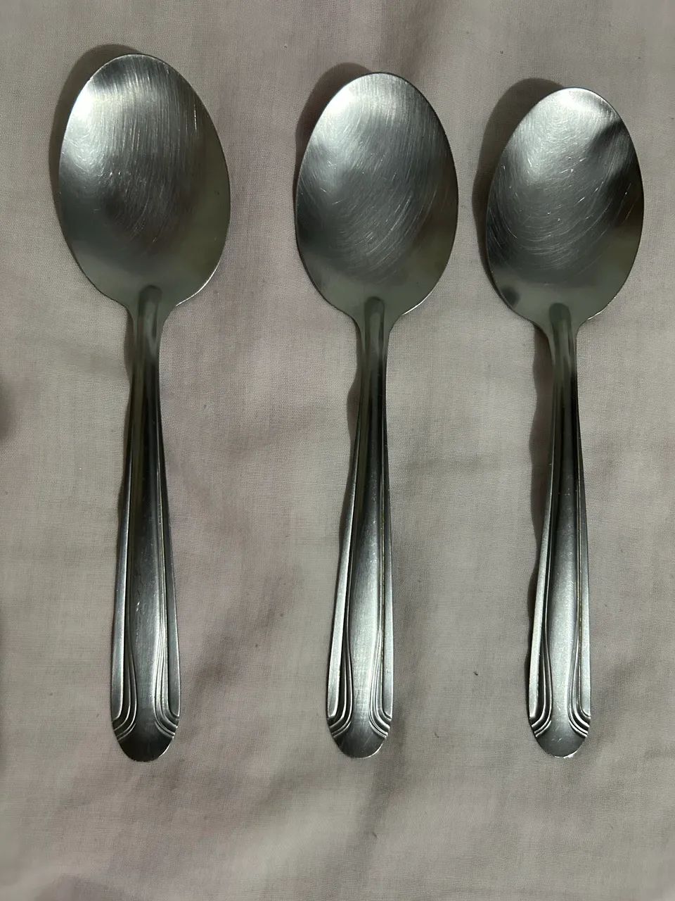 Conjunto com 3 colheres de mesa Elmo inox - antiguidades 