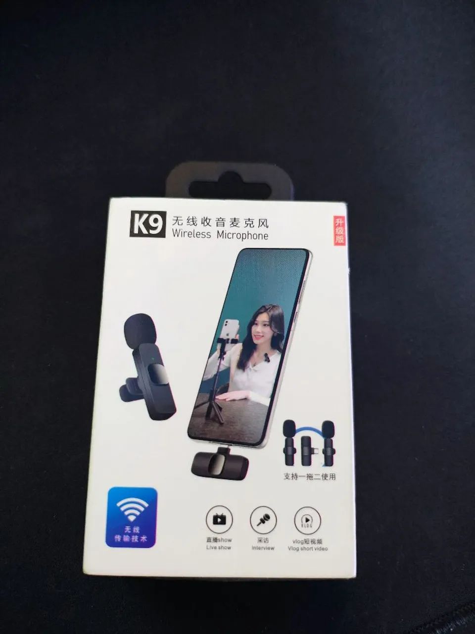 Microfone Sem Fio para Celular K9 - Gravação de Áudio de Alta Qualidade