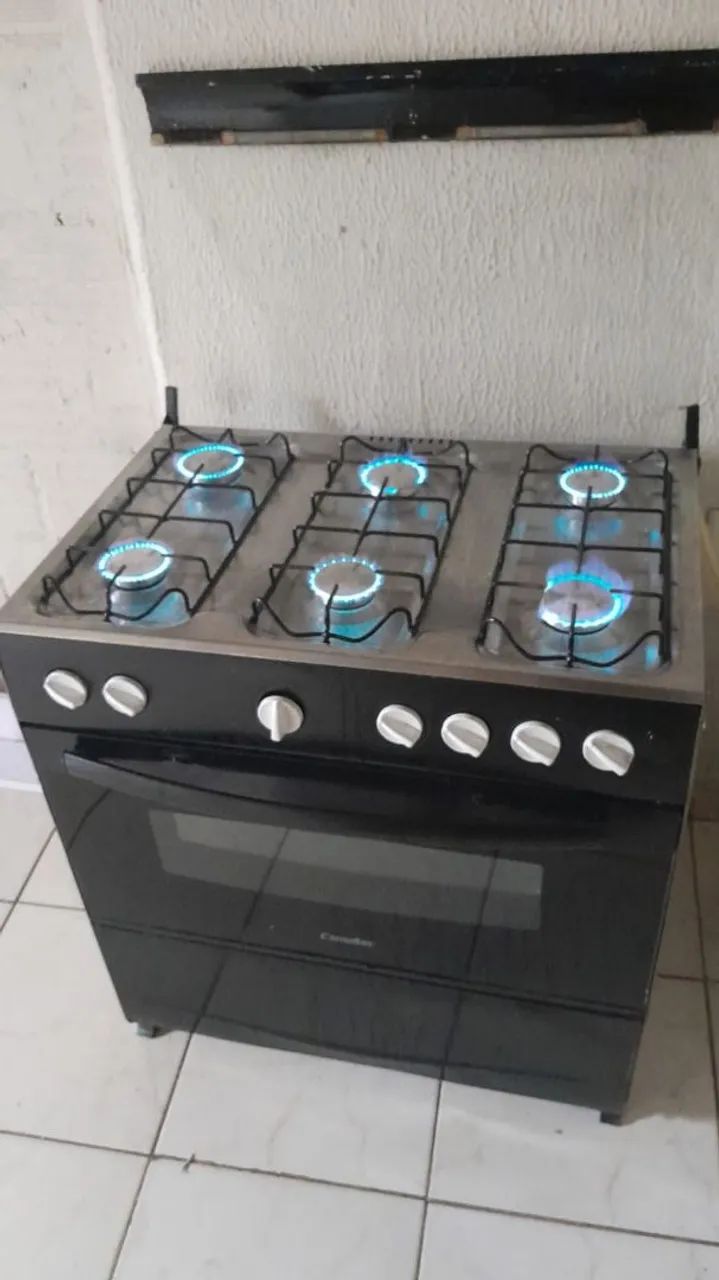 Fogão 6 Bocas com Forno - Aço Inox