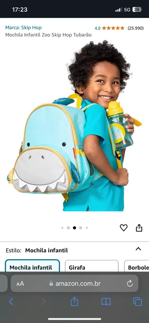 Mochila Skol Hop sem uso