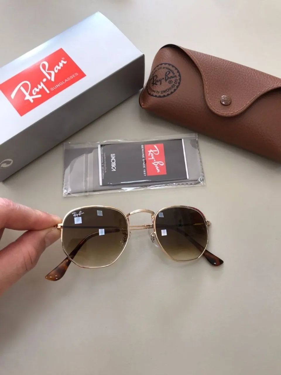 Rayban Hexagonal Marrom - Foto 2