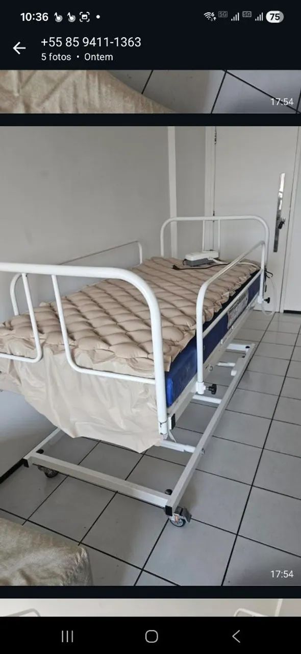 Cama hospitalar 3 manivelas 2 colchoes nova - Foto 2