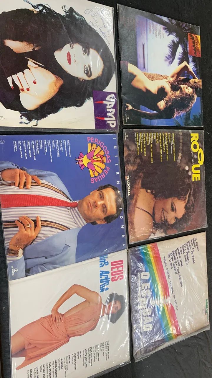 Trilha sonora  em LPs de vinil,1974 a 1992, 6 discos 
