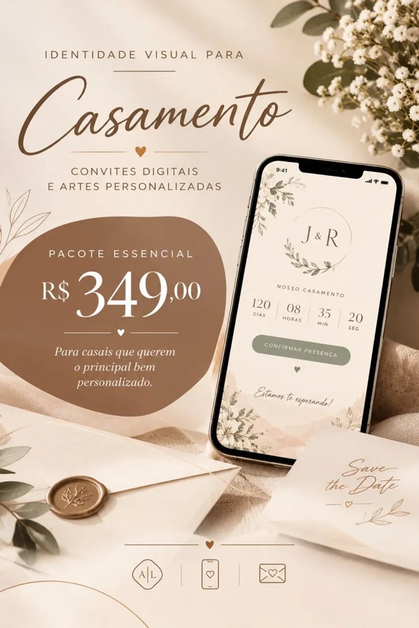 Identidade Visual para Casamento | Convite Digital Interativo - Foto 2