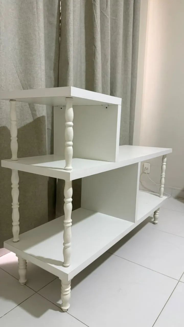 Rack de Madeira Branco Reformado - Foto 2