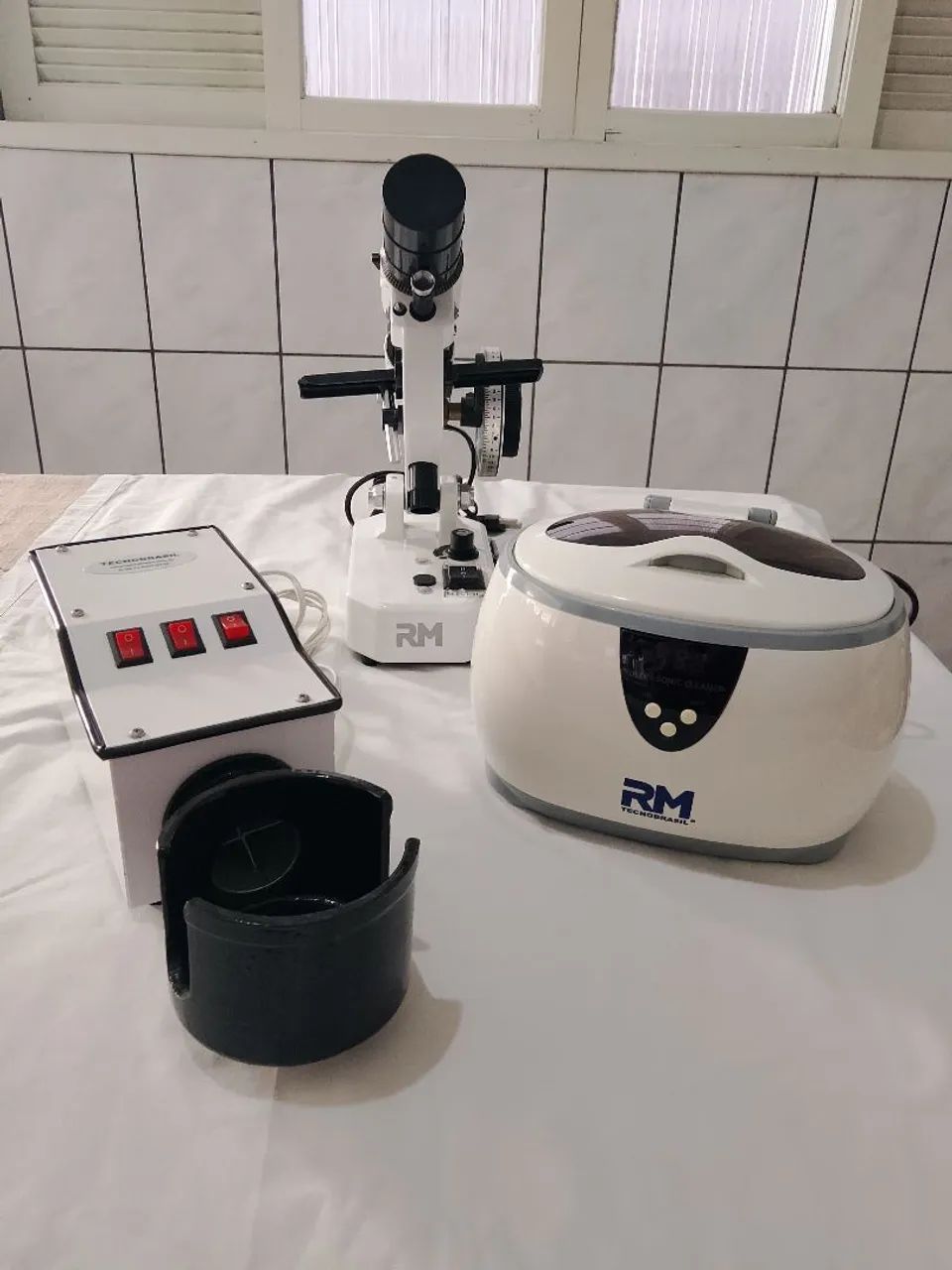 Kit com Lensometro analógico, ventilete e ultrassom 