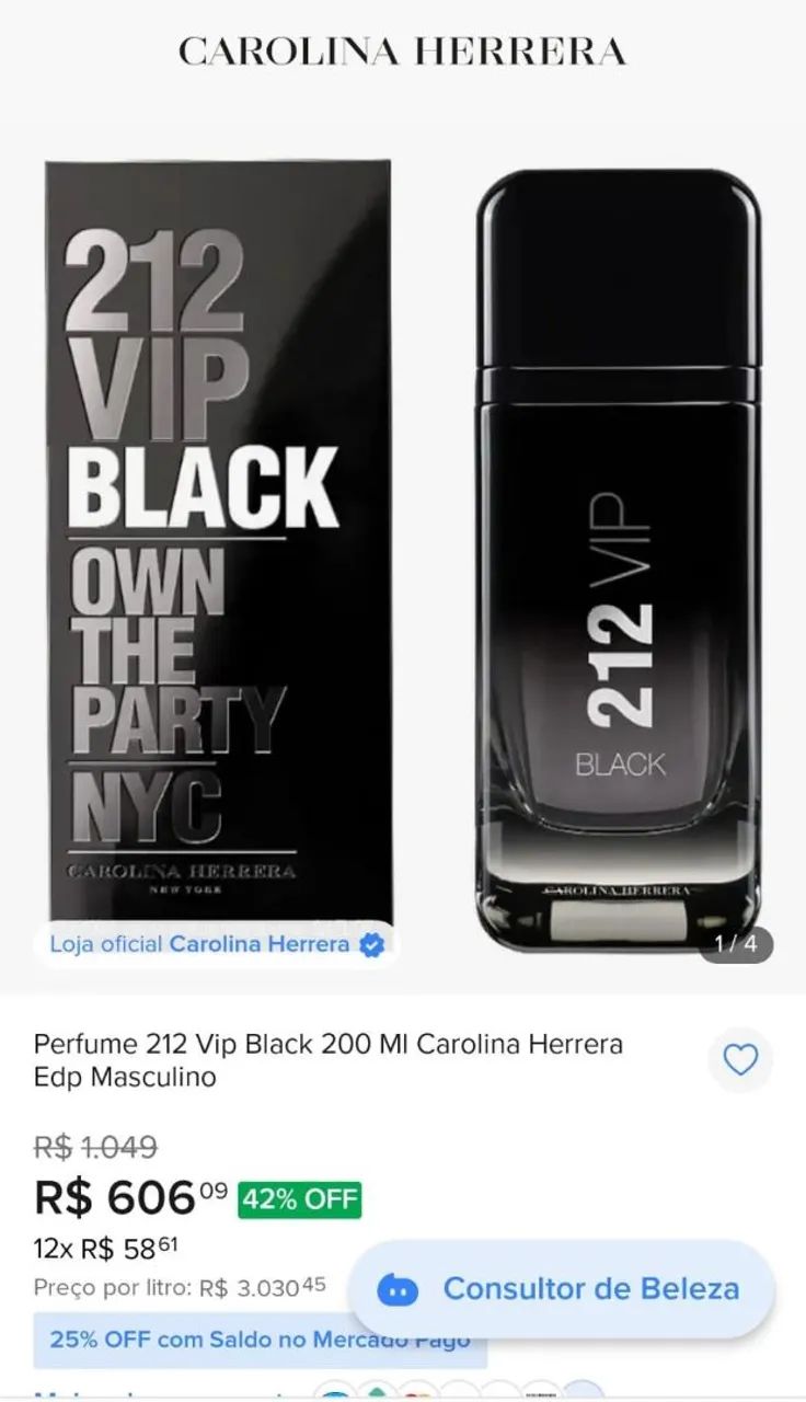 212 VIP BLACK EAU DE PARFUM  - Foto 2