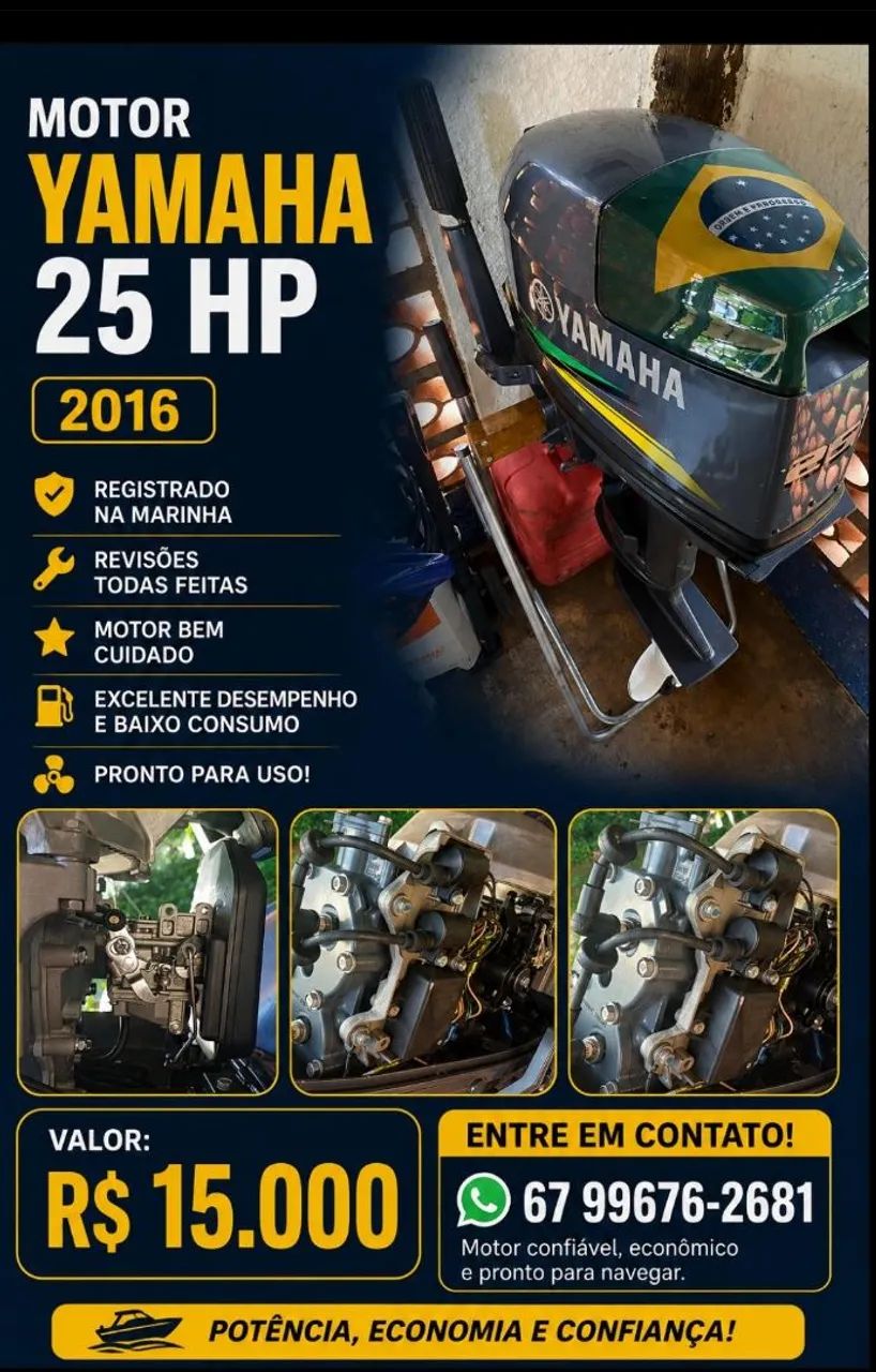 Motor Yamaha 25 HP 2016.