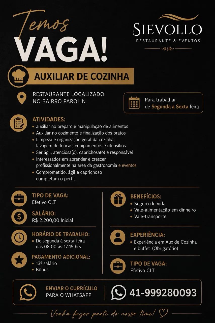 Auxiliar de Cozinha 