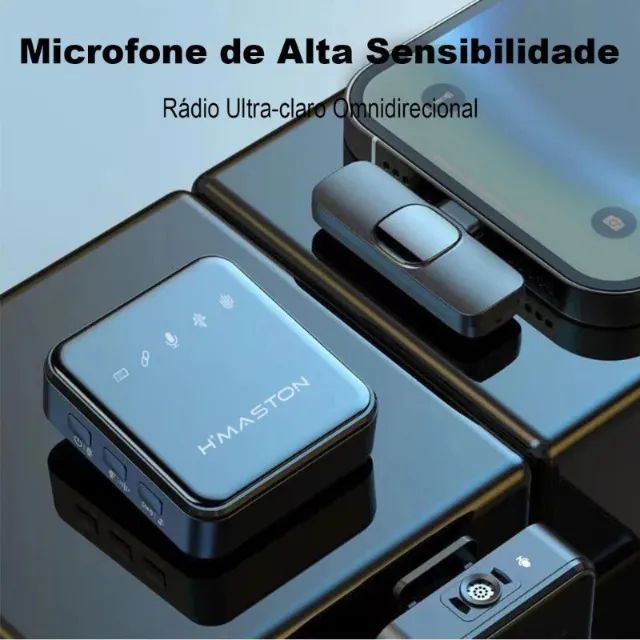 Microfone Lapela Sem Fio Usb C Hmaston - Foto 2