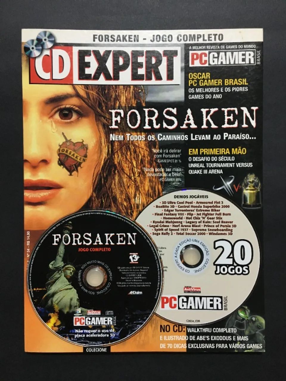 CD Expert Revista PC Gamer - Forsaken Completo 2 CD-ROMs PC Ano 4