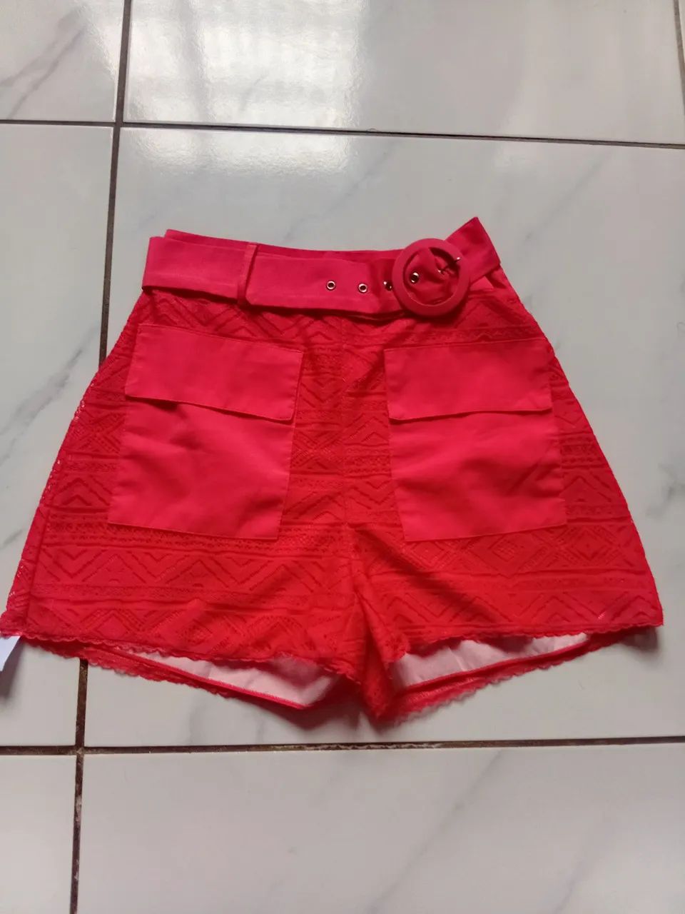 Short Laranja tam.36 (forma grande)/38 com cinto - Foto 3