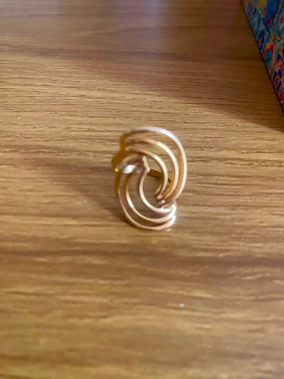 Anel Grande Dourado Romannel Tamanho 20