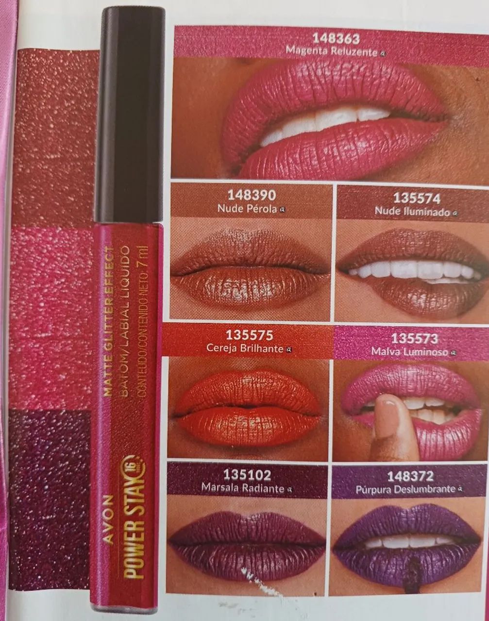 Batom matte Power stay Avon com glitter  - Foto 2