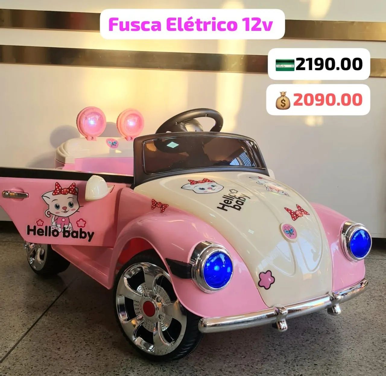 Fusca elétrico 12v infantil ate 5 anos