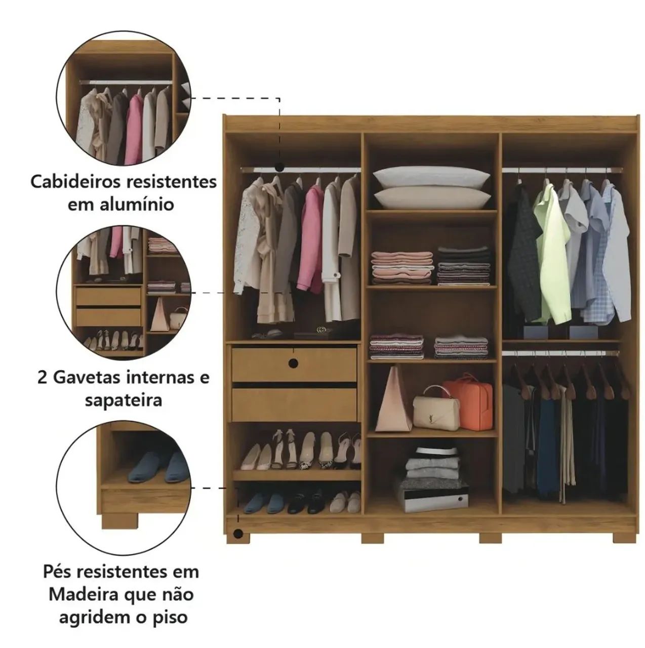 Guarda-roupa casal 100%mdf - Foto 4