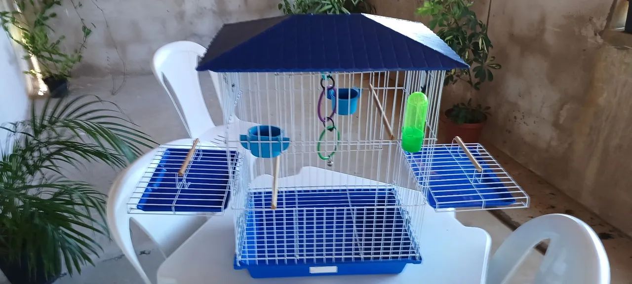 Gaiola p/ Calopsita ou Piriquito Mansa Luxo - Vivopet - Azul