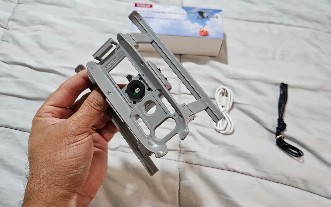 Trem de pouso dobrável com led e kit de carga para drone DJI AIR 2/ AIR 2S - Foto 4