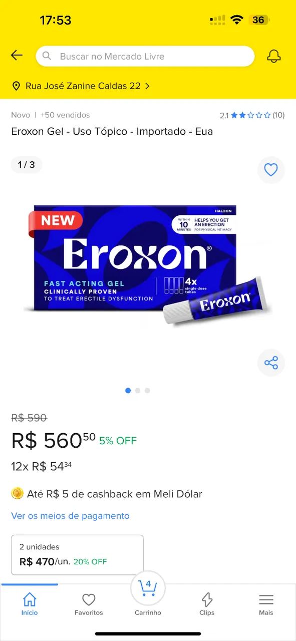 Eroxon Gel - Importado dos EUA
