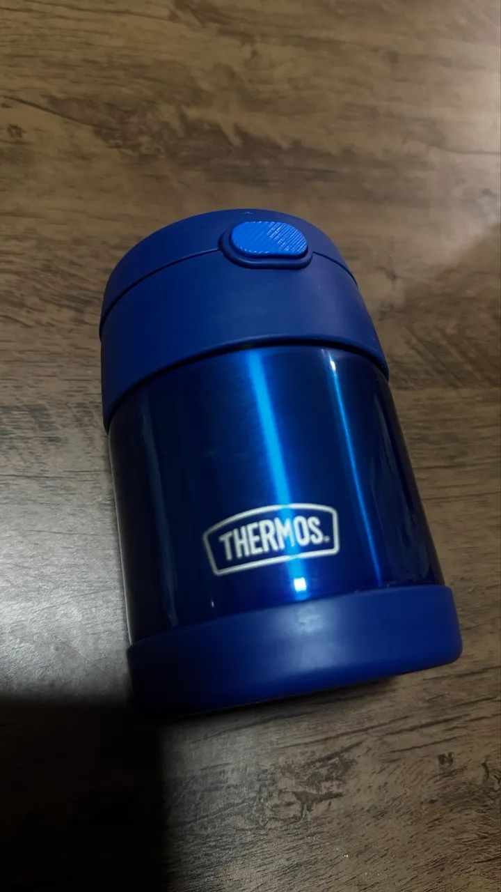 Pote térmico infantil, Thermos Com Culher Azul 290ml Azul