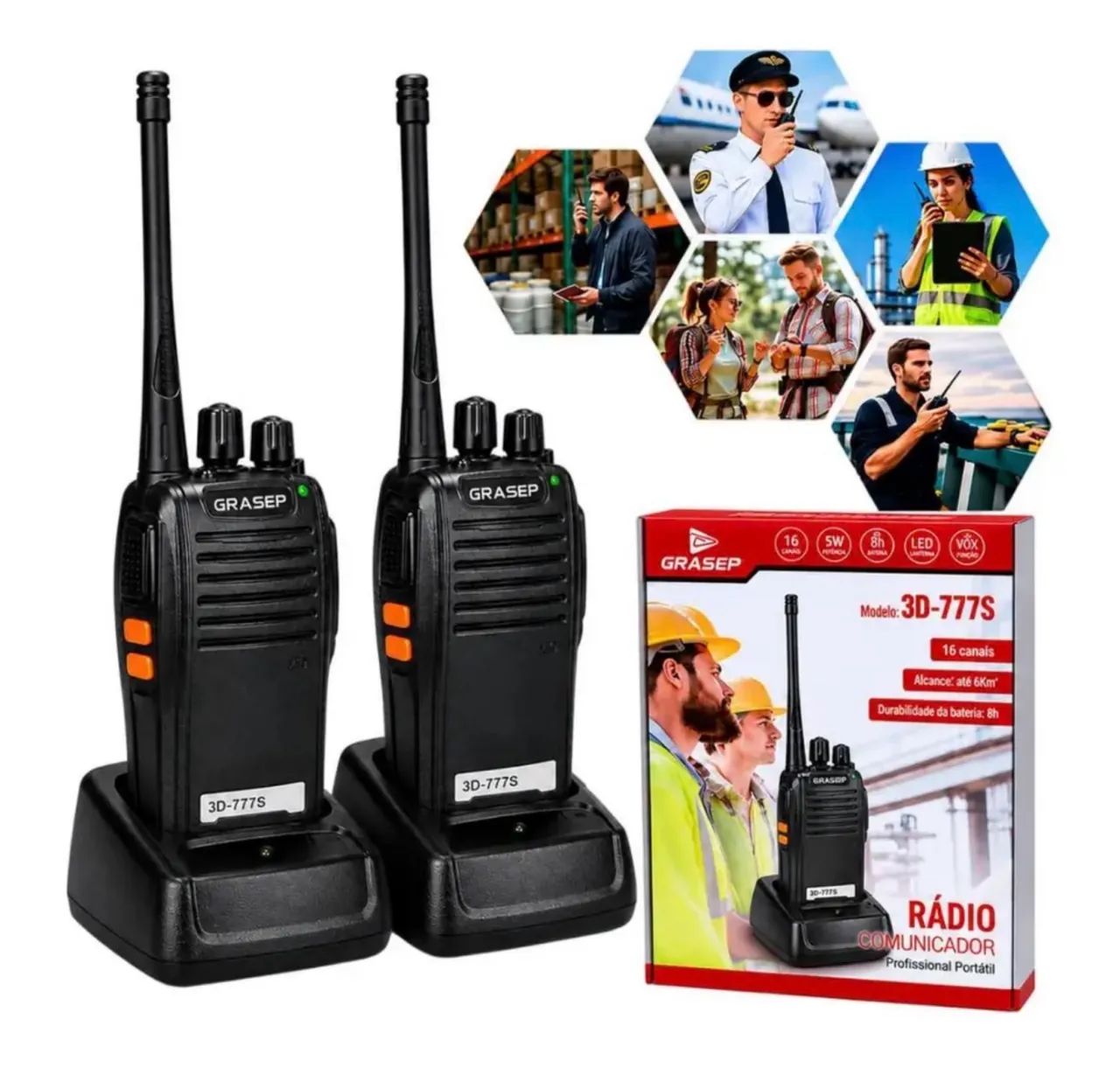 Kit com 2 rádios comunicador