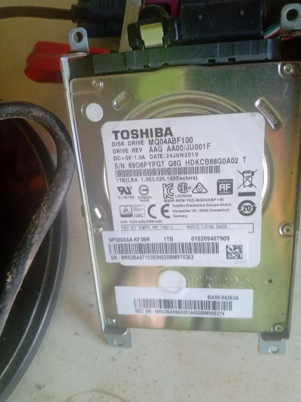Hd 1 tera de notebook todo saudavel