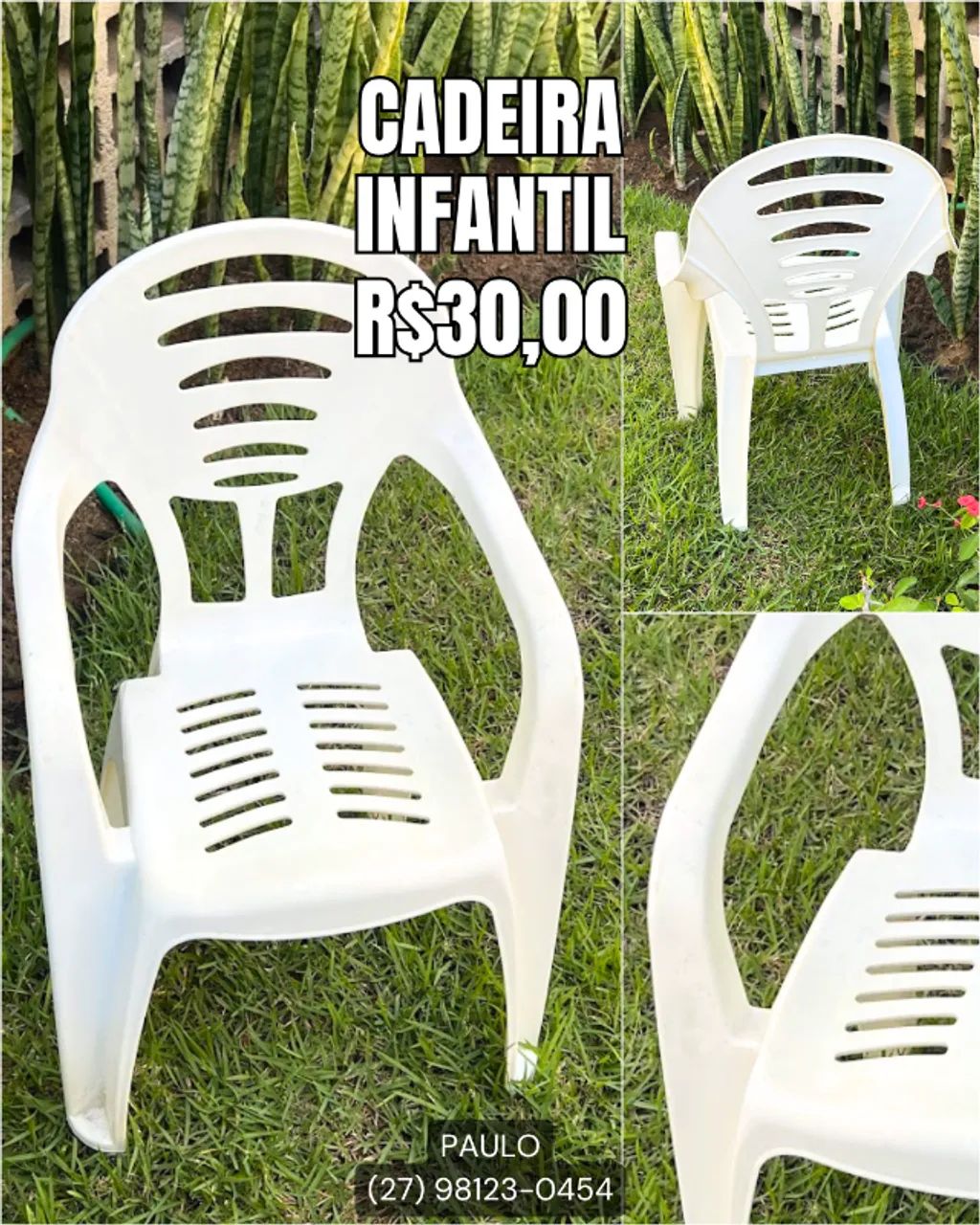 Cadeira Infantil Plástico Semi Nova