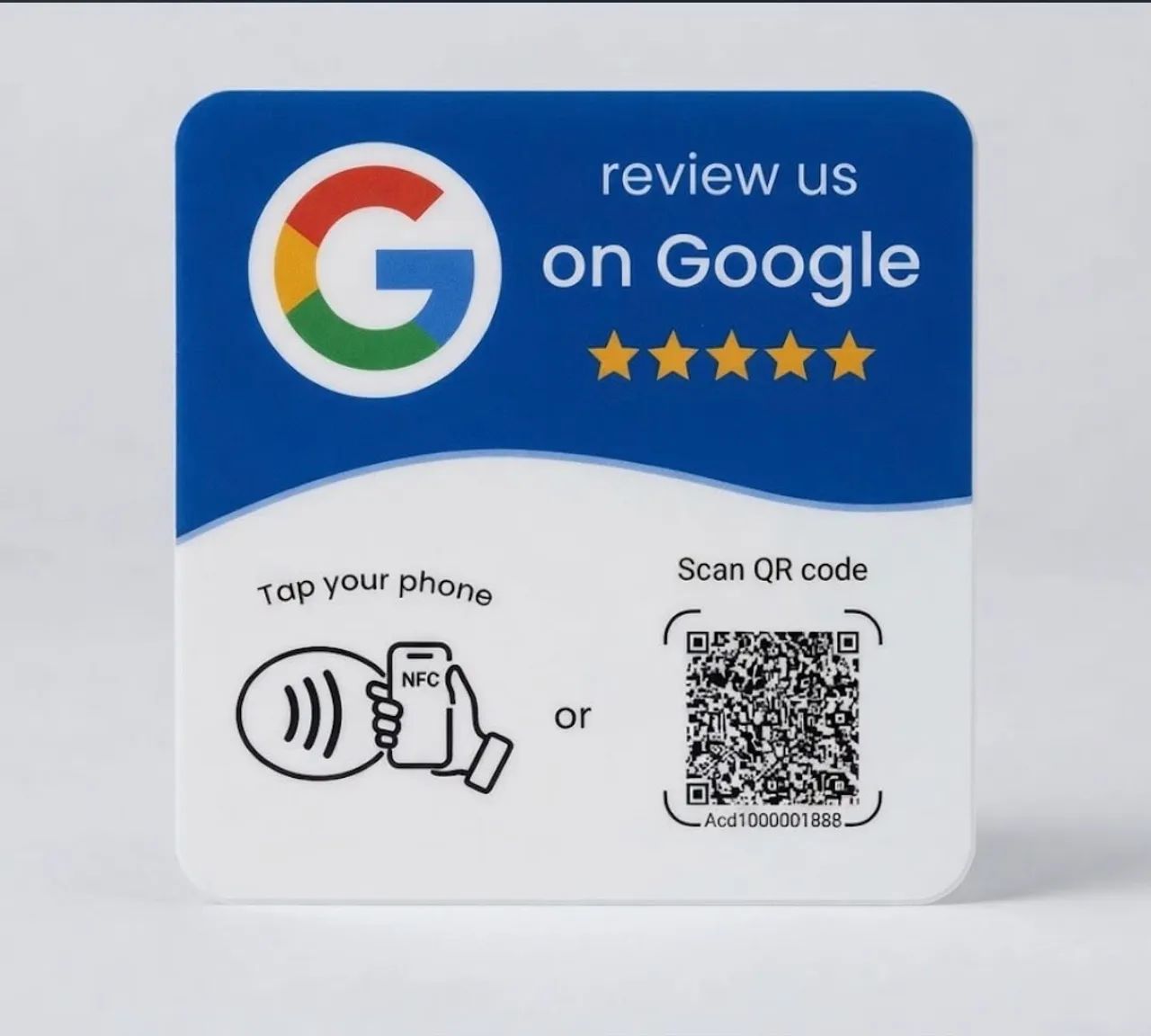 Plaquinha da avaliação do google