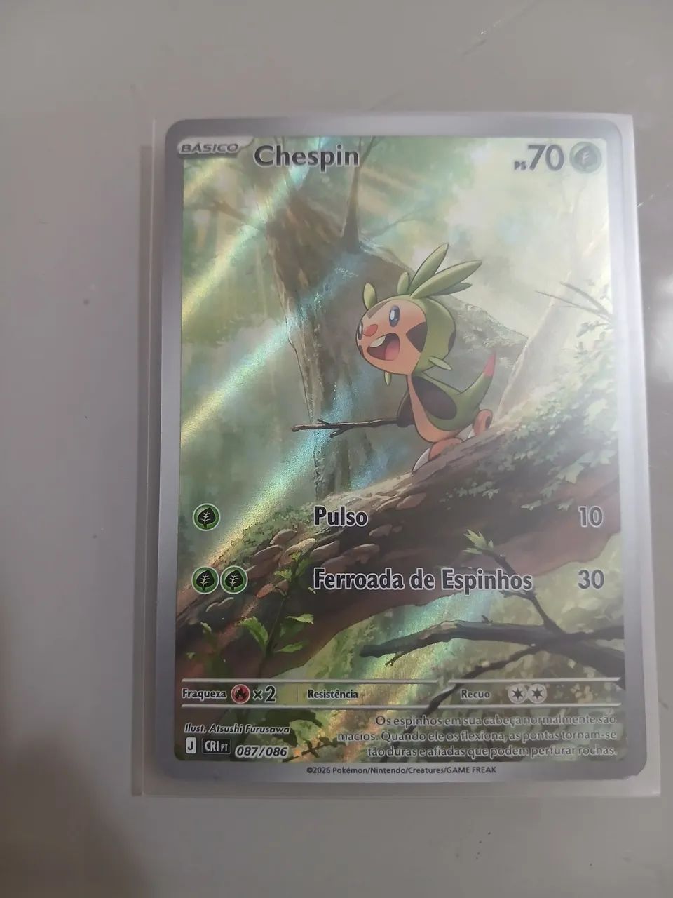 Carta Colecionável Pokemon Chespin Full Art