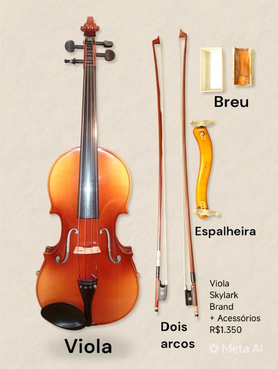 Viola de Arco Skylark Brand - Completa e Pronta para Tocar - Foto 5