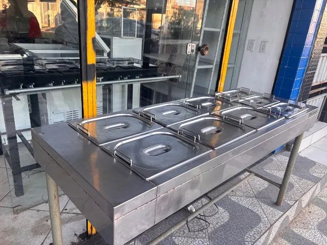 Bancada de Selv service, 9 cubas, todo inox - Foto 4