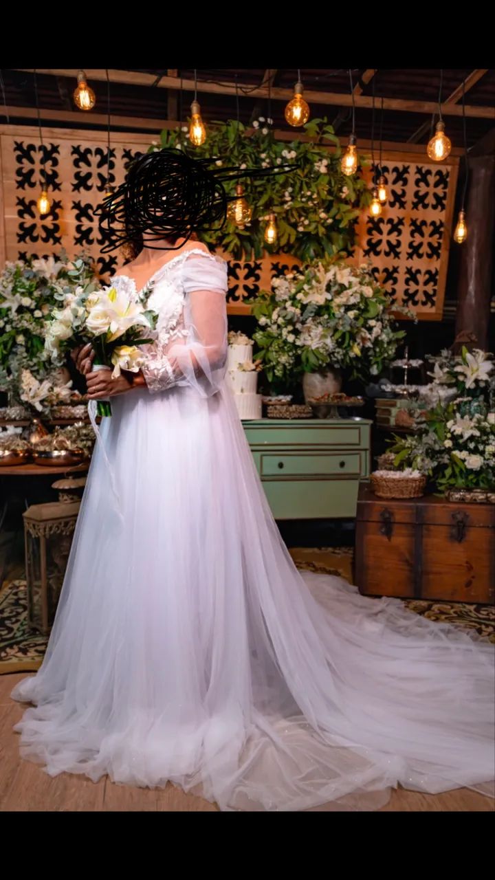 Vestido de noiva, com véu (Aluguel)  - Foto 5